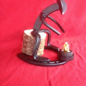 Cowboy tea light candle holder